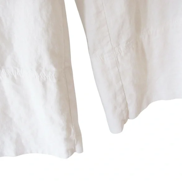 Banana Republic Factory Elegant White Wide-Leg Crop Pants - Picture 4 of 13